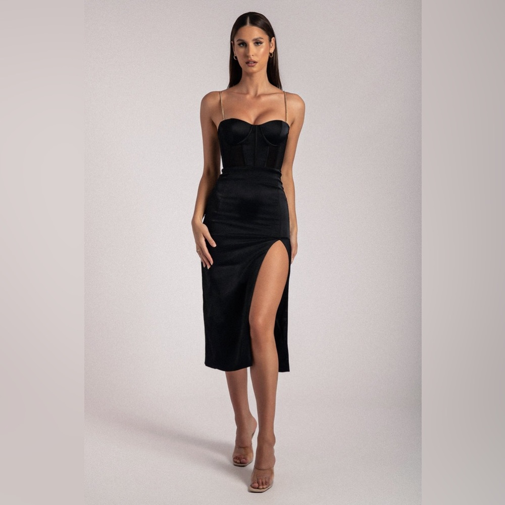 Meshki size small black corset dress. NWOT